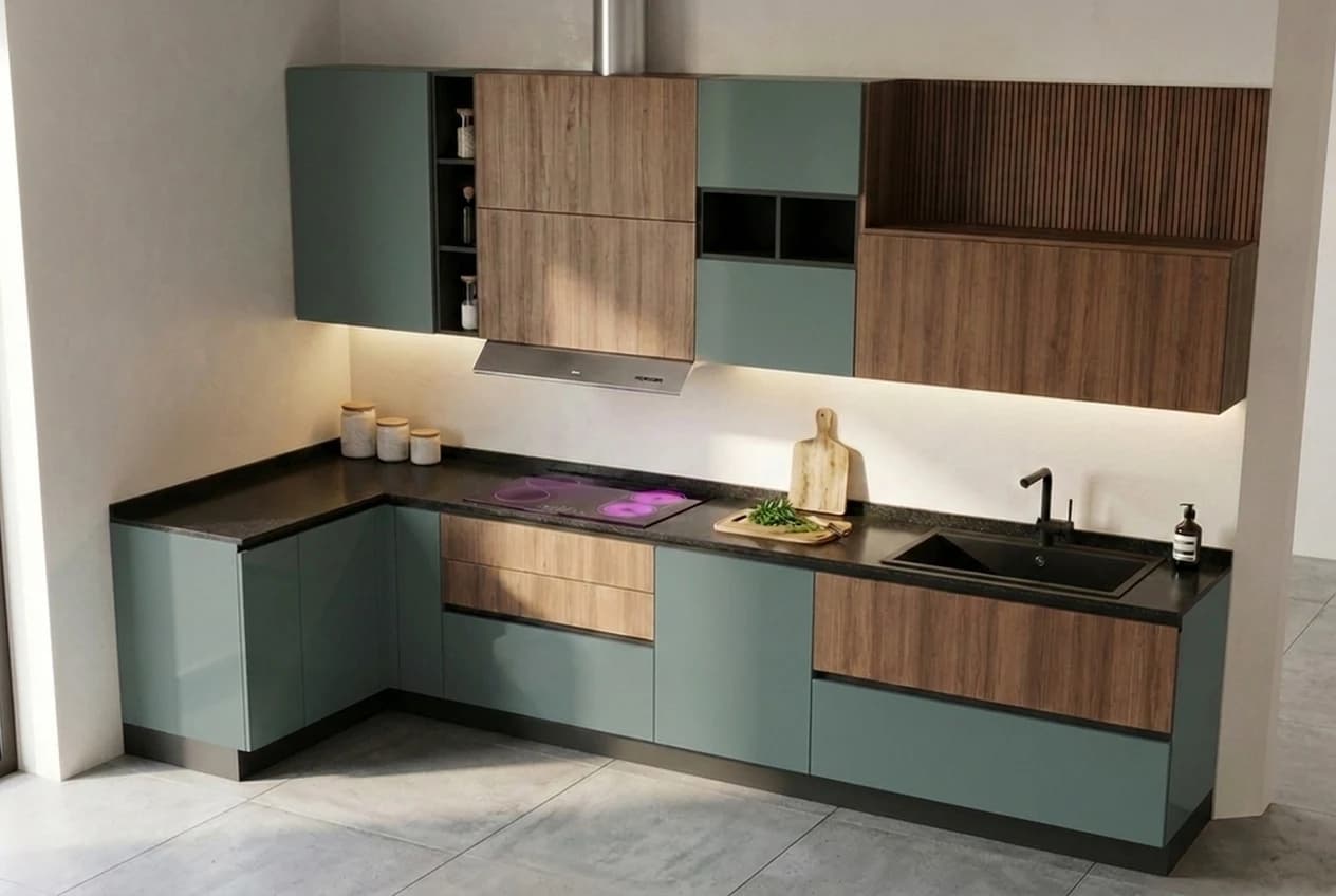 Cucina ad angolo, risultato finale